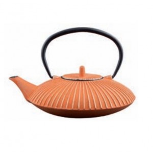 Théière Somani plate striée 1.2 l orange Théière Somani plate striée 1.2 l orange